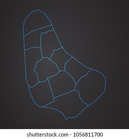 High detailed vector map - Barbados