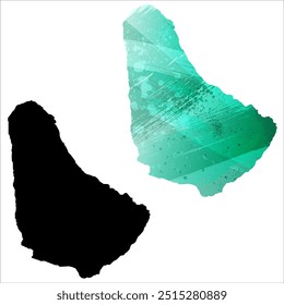 High detailed vector map. Barbados.