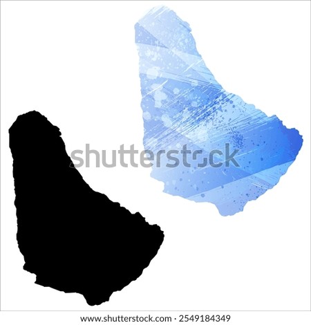 High detailed vector map. Barbados.