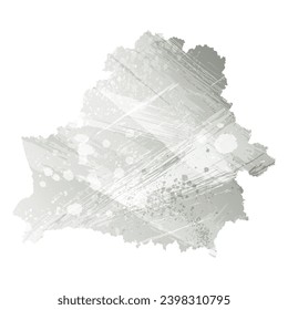 High detailed vector map. Belarus. Watercolor style. Gray color.