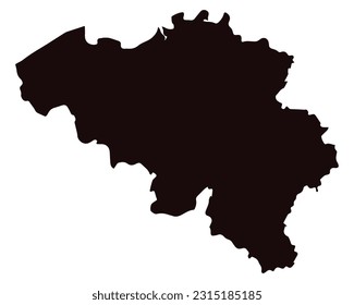 Mapa vectorial detallado alto - Bélgica