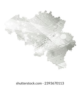 High detailed vector map. Belgium. Watercolor style. Agate gray.