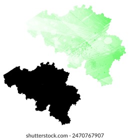 Mapa de Vector detallado. Bélgica.