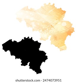 Mapa de Vector detallado. Bélgica.