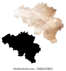 Detaillierte Karte der Vektorgrafik. Belgien.