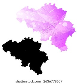 High detailed vector map. Belgium.