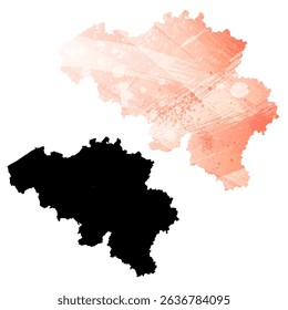 High detailed vector map. Belgium.