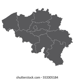 High detailed vector map - Belgium