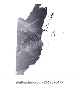 High detailed vector map. Belize. Watercolor style. Anthracite gray color. 