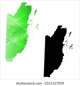 High detailed vector map. Belize.