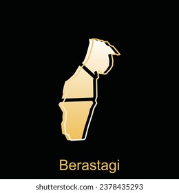 High detailed vector map of Berastagi City modern outline, Logo Vector Design. Abstract, designs concept, logo, logotype element for template.