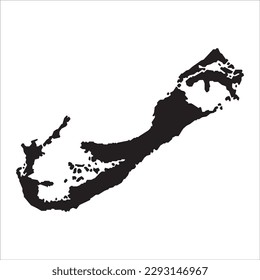 High detailed vector map. Bermuda. New Map 2023.