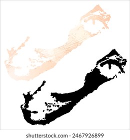 High detailed vector map. Bermuda.