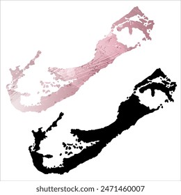 High detailed vector map. Bermuda.