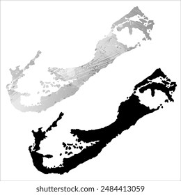 High detailed vector map. Bermuda.