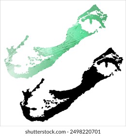 High detailed vector map. Bermuda.