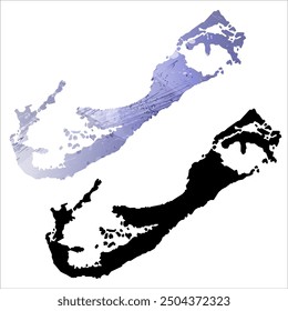 High detailed vector map. Bermuda.