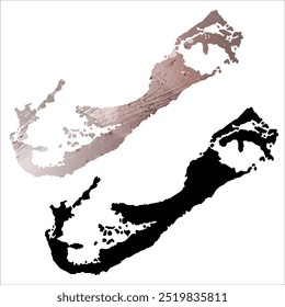 Alto mapa de Vector detallado. Bermudas.