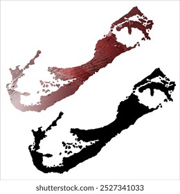 High detailed vector map. Bermuda.