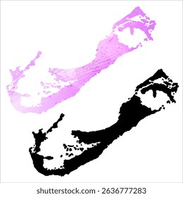 High detailed vector map. Bermuda.