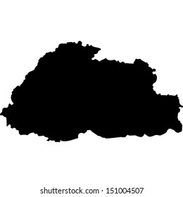 High detailed vector map - Bhutan 