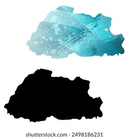 High detailed vector map. Bhutan.