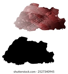 High detailed vector map. Bhutan.