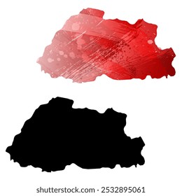 High detailed vector map. Bhutan.