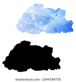 Alto mapa de Vector detallado. Bután.