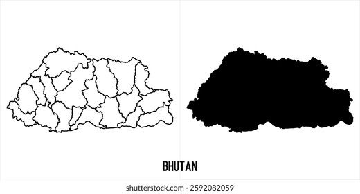 High detailed vector map - bhutan