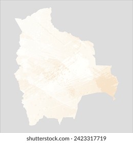 High detailed vector map. Bolivia. Watercolor style. Banana color. Pastel yellow color.

