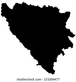 Hohe detaillierte Vektorkarte - Bosnien 