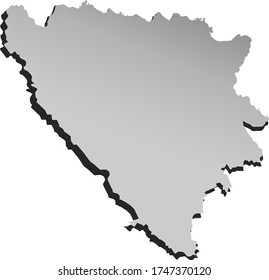 Mapa vectorial detallado de alto nivel - Bosnia y Herzegovina