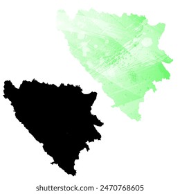 Mapa de Vector detallado. Bosnia y Herzegovina.