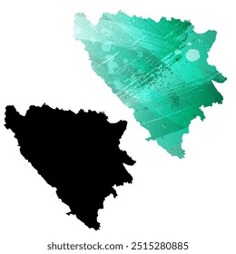 High detailed vector map. Bosnia and Herzegovina.