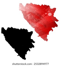 High detailed vector map. Bosnia and Herzegovina.