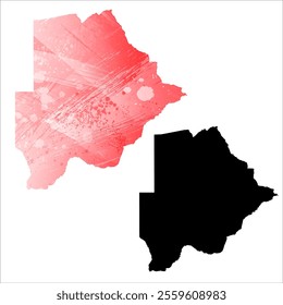 High detailed vector map. Botswana.