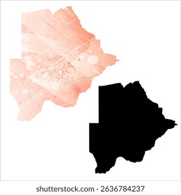 High detailed vector map. Botswana.