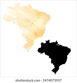 Detaillierte Karte der Vektorgrafik. Brasilien.