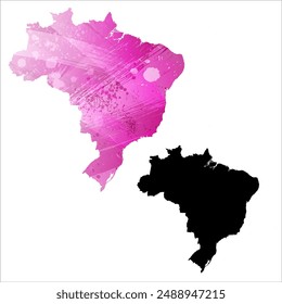 High detailed vector map. Brazil.