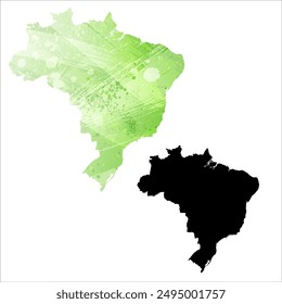 High detailed vector map. Brazil.