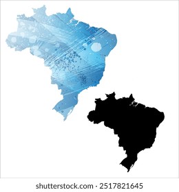 High detailed vector map. Brazil.