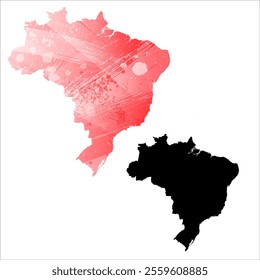 High detailed vector map. Brazil.