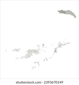 High detailed vector map. British Virgin Islands. Watercolor style. Agate gray.