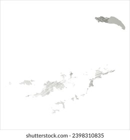 High detailed vector map. British Virgin Islands. Watercolor style. Gray color.
