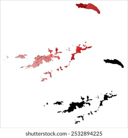 Alto mapa de Vector detallado. Islas Vírgenes Británicas.