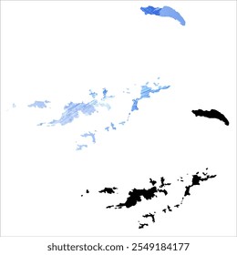 Alto mapa de Vector detallado. Islas Vírgenes Británicas.