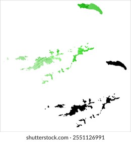 Alto mapa de Vector detallado. Islas Vírgenes Británicas.