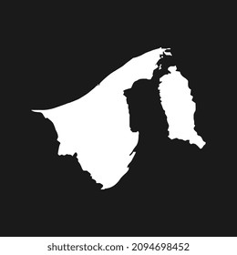 Mapa detallado del vector alto en Brunéi 