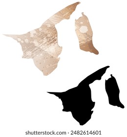 Mapa de Vector detallado. Brunei.